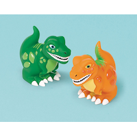 Dinosaur Squirt Favour Toys, Green/Orange, 4-pk, for Birthday/Party Favour