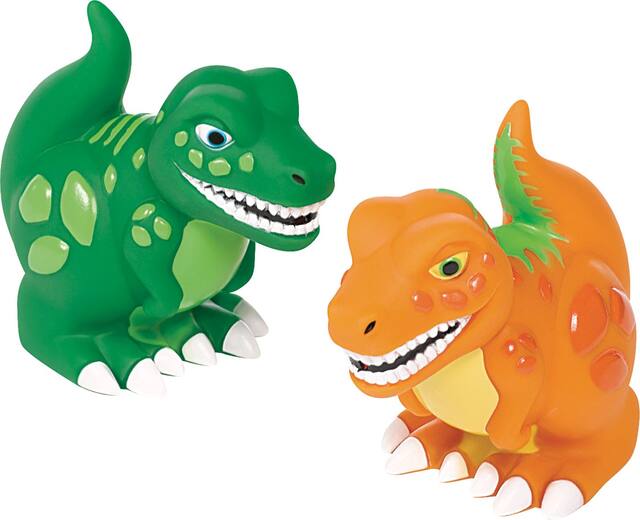 Jouets arroseurs pour fête d'anniversaire, forme de dinosaure, vert/orange, paq. 4 Composite_or_Mixed