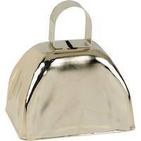 Cow Bell, Gold, for Birthday/Cowboy/Western Party Front_Angled_Right