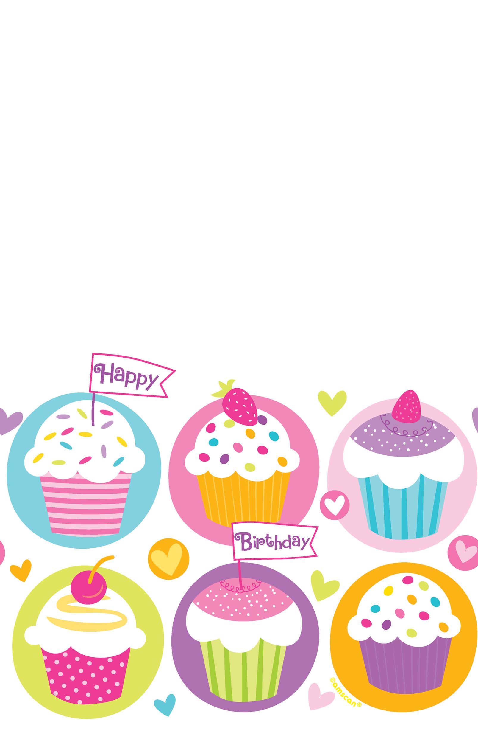 Cupcake Party Plastic Table Cover Front_Flat