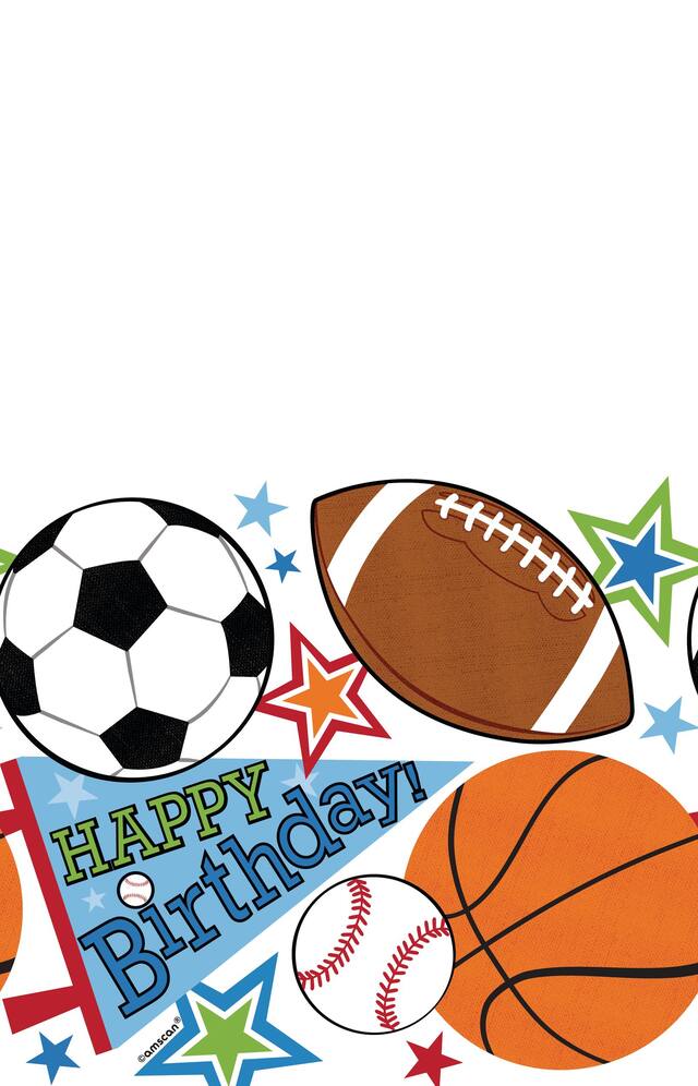 Sport Party Plastic Table Cover Front_Flat