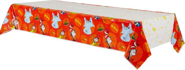 Dr. Seuss Birthday Party Plastic Table Cover Front_Angled_Left