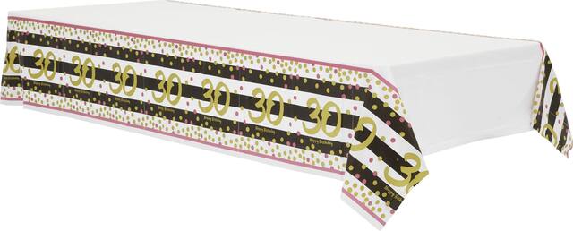 Nappe pour 30e anniversaire, rose et doré Front_Angled_Left