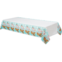 Pirate Shark Birthday Party Plastic Table Cover Front_Angled_Left