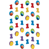 Décorations sur fil pour fête 1er anniversaire Sesame Street Elmo, 7 pi, paq. 6 Front_Flat