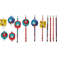 Crayons pour cadeaux-surprises pour fête d'anniversaire Le chat dans le Chapeau, paq. 12 Overhead_Flat