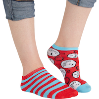 Chaussettes invisibles dépareillées Bidule 1 et Bidule 2 de Dr. Seuss pour adultes Front_Three_Fourths_Angled_Right