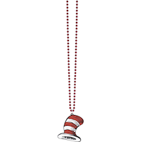 Dr. Seuss Cat in the Hat Pendant Bead Necklace, Ages 3+ Front_Flat