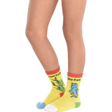 Socquettes Dr. Seuss One Fish, Two Fish pour adulte, jaune, taille unique, accessoire à porter pour anniversaires Front_Angled_Left