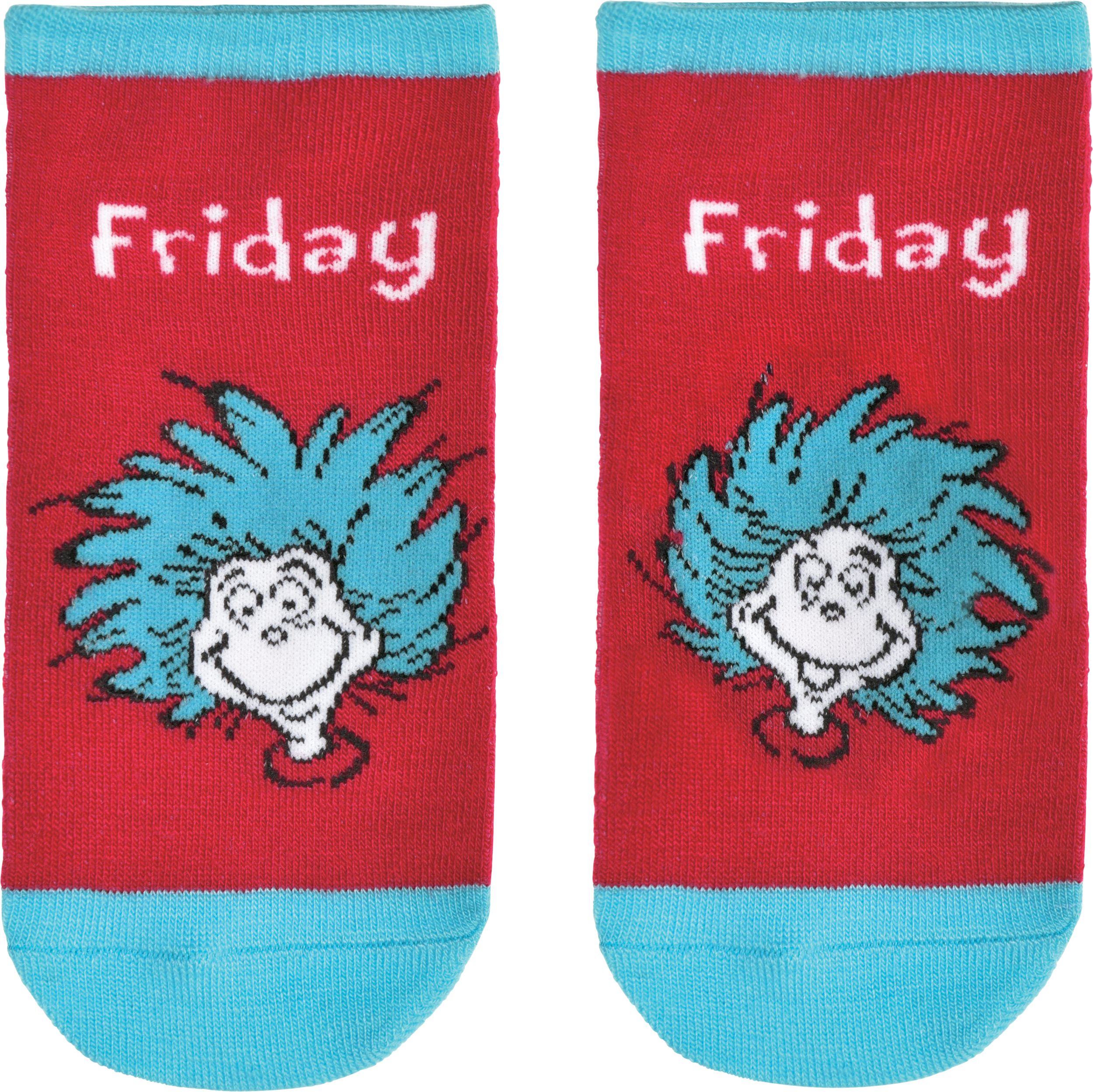 Kids' Dr. Seuss Socks for Every Day of the Week, 5-pk, Ages 4+ Overhead_Flat