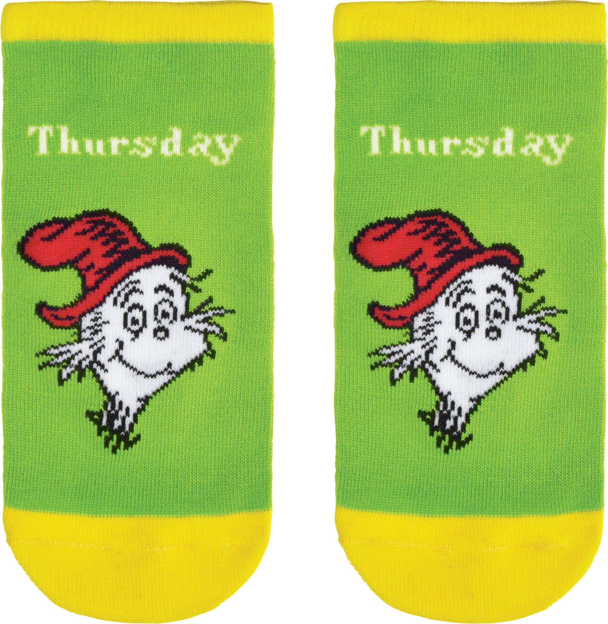 Kids' Dr. Seuss Socks for Every Day of the Week, 5-pk, Ages 4+ Overhead_Flat