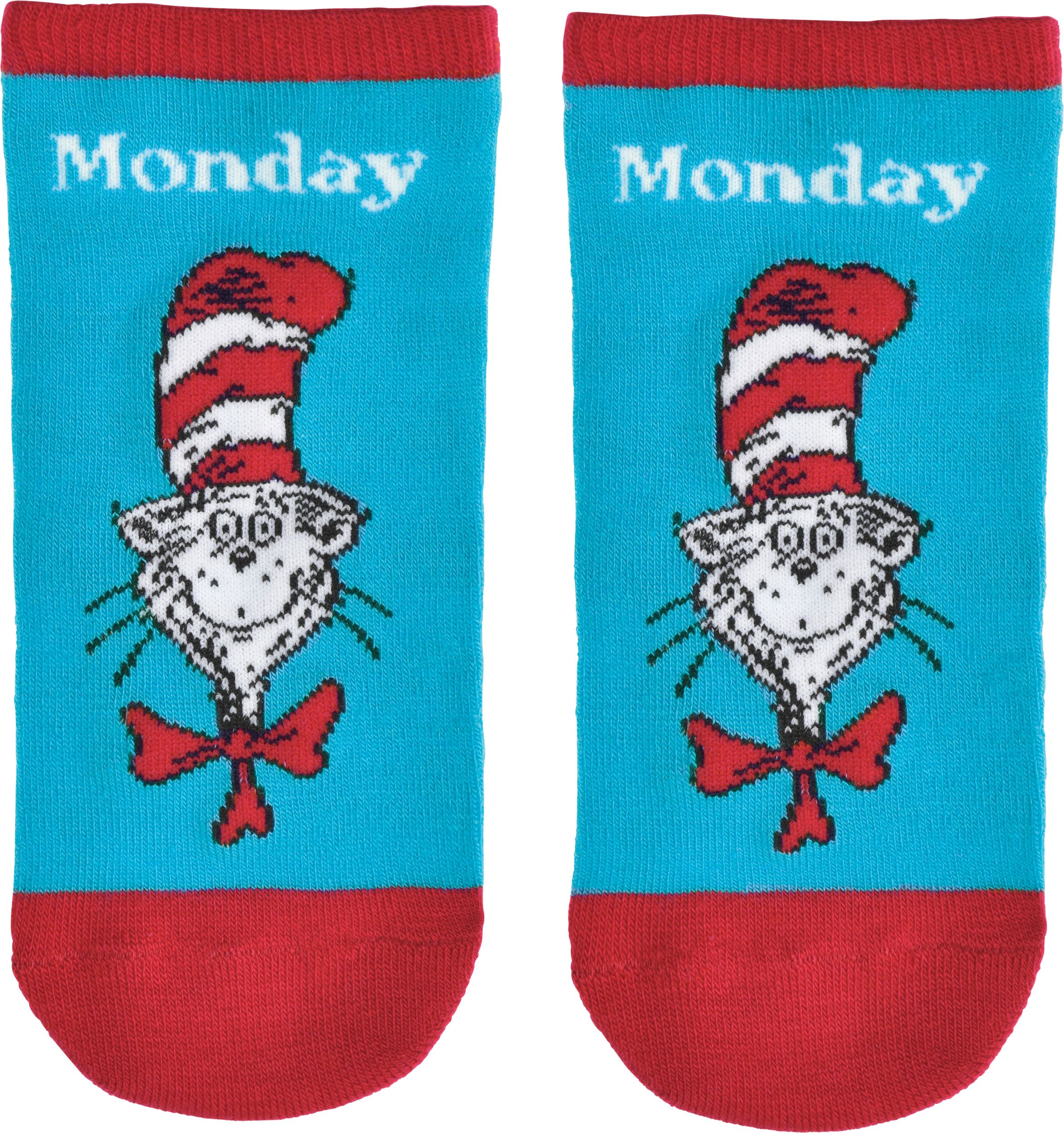 Kids' Dr. Seuss Socks for Every Day of the Week, 5-pk, Ages 4+ Overhead_Flat