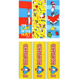 Dr. Seuss Cat in the Hat Bookmarks for Birthday Party Favours/Classrooms, 12-pk Overhead_Flat