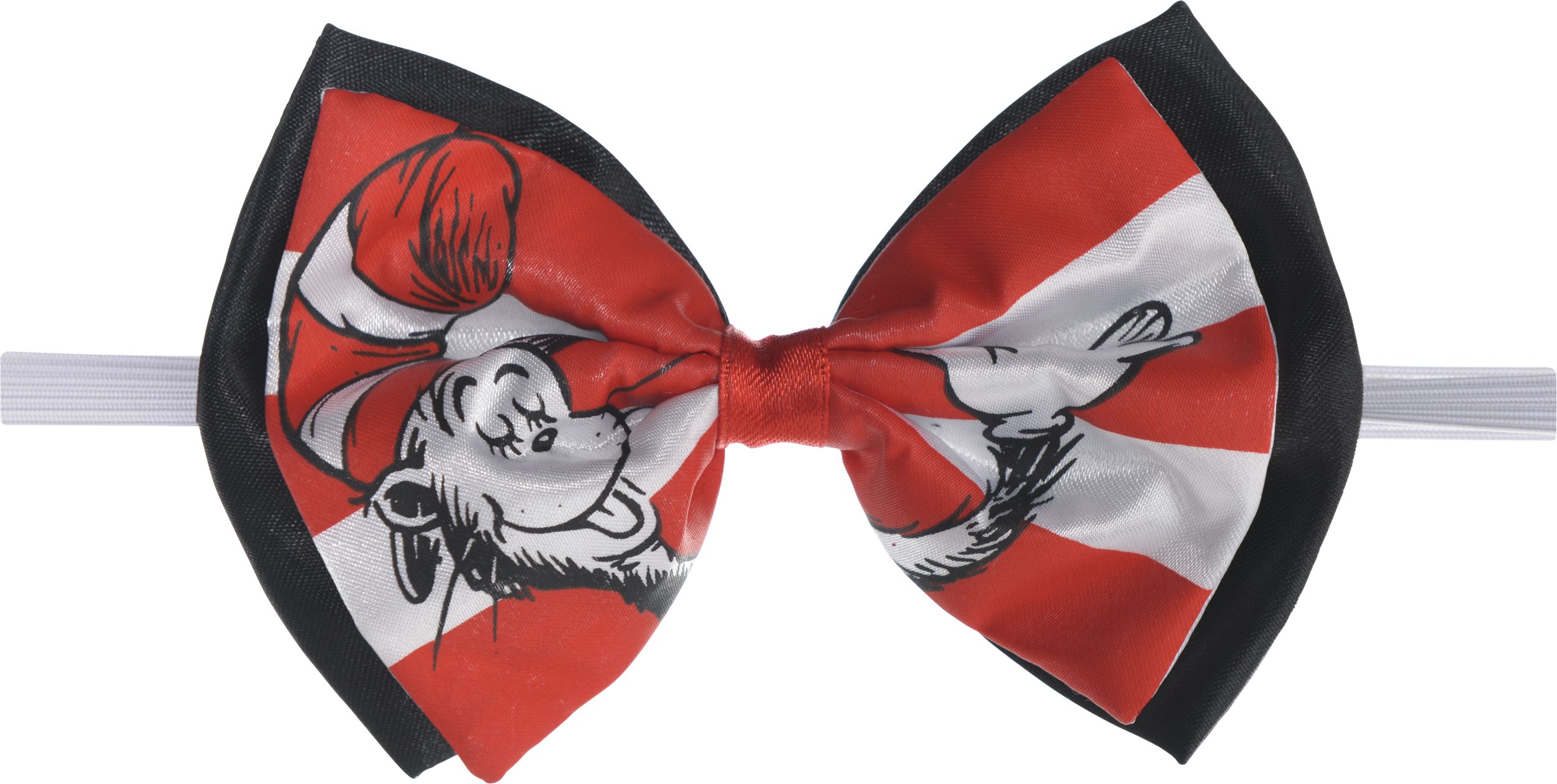 Dr. Seuss Cat in the Hat Bow Tie, Adult, Black/Red/White Front_Flat