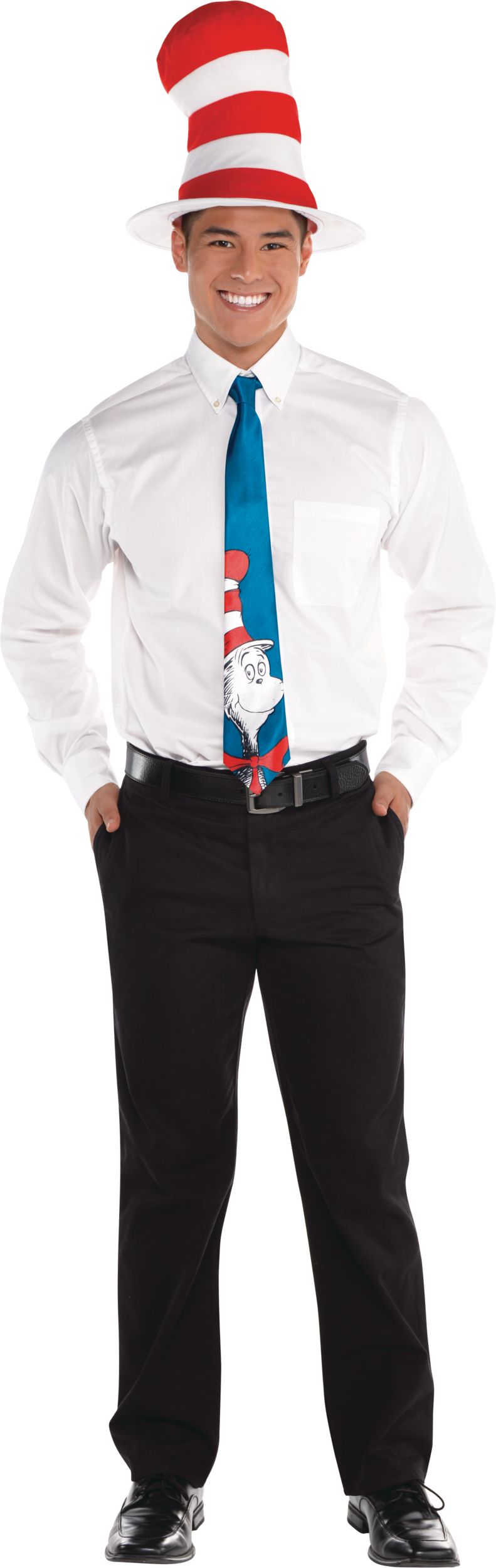 Adult Dr. Seuss Cat in the Hat Tie Front_Flat