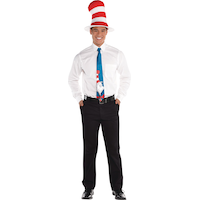 Adult Dr. Seuss Cat in the Hat Tie Front_Flat
