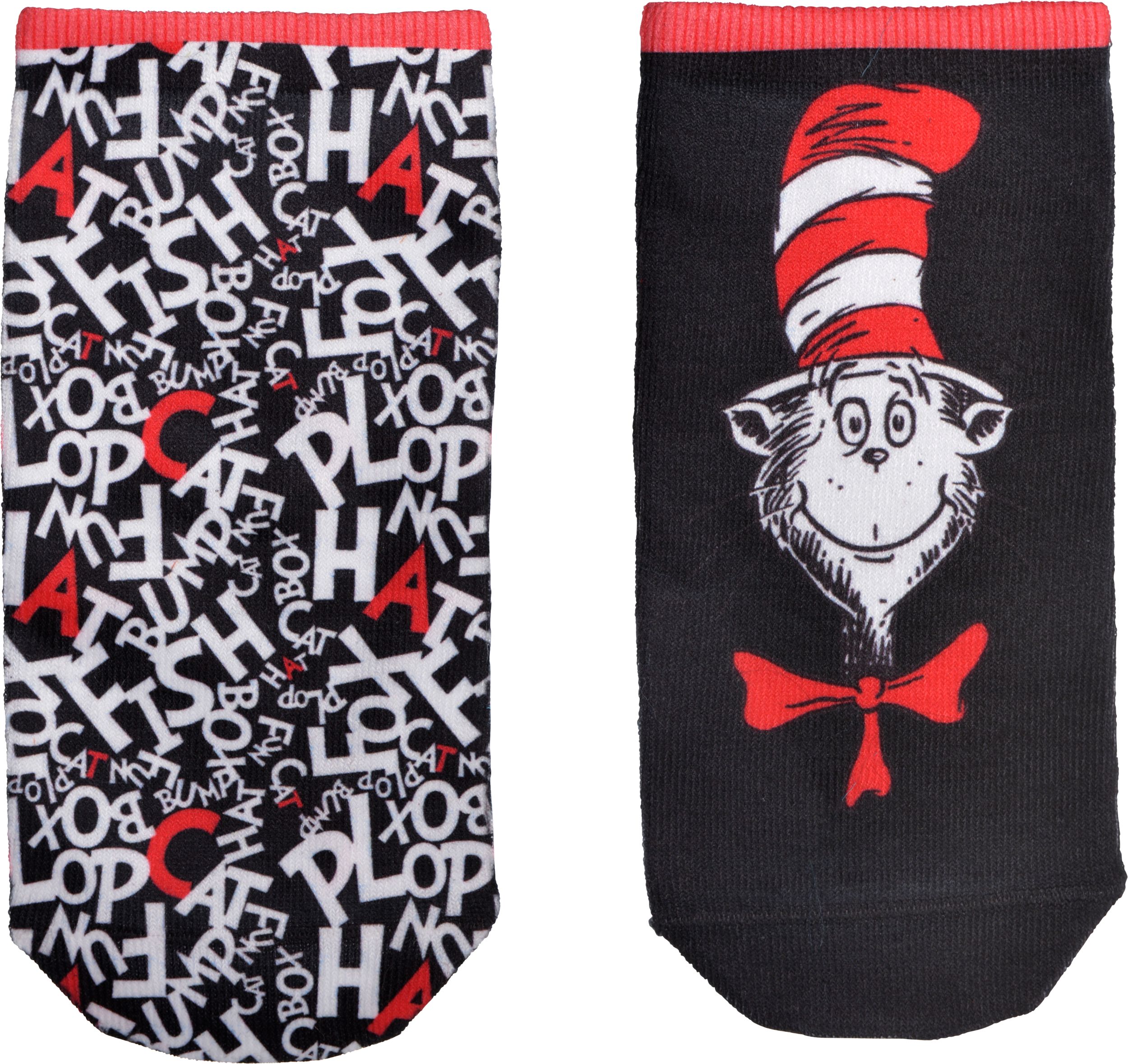 Kids' Dr. Seuss Cat in the Hat Ankle Socks for Birthday Gift, One Size Composite_or_Mixed