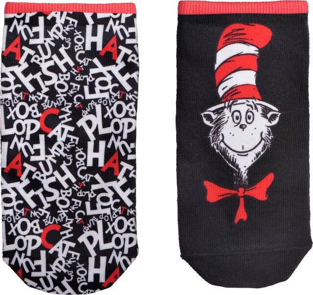 Kids' Dr. Seuss Cat in the Hat Ankle Socks for Birthday Gift, One Size Composite_or_Mixed