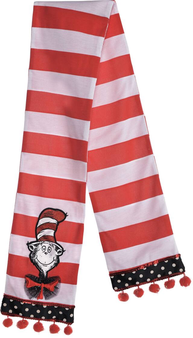 Dr. Seuss Cat in the Hat Scarf Overhead_Flat