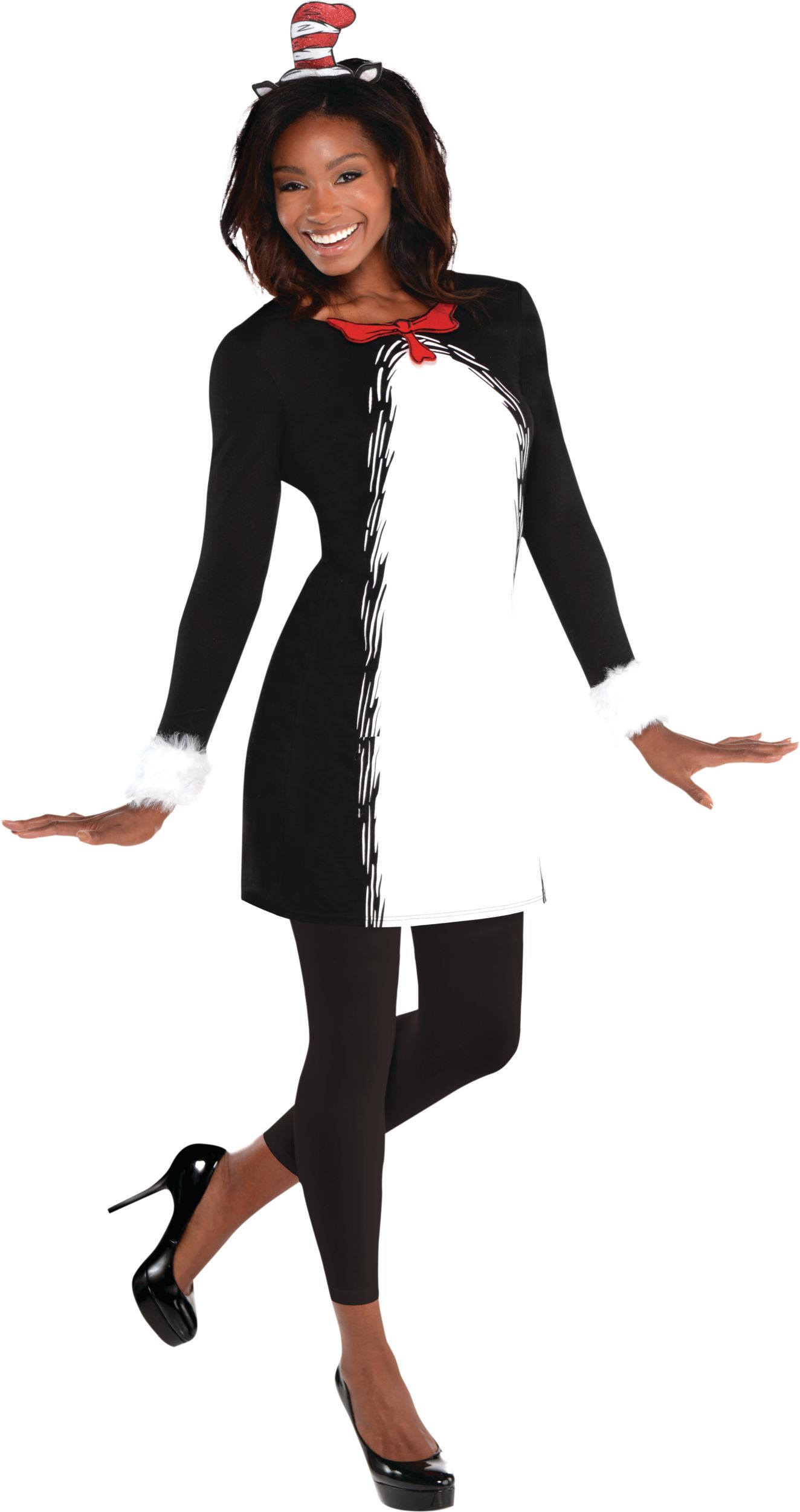 Robe à manches longues Le Chat dans le Chapeau de Dr Seuss, adultes Front_Angled_Right