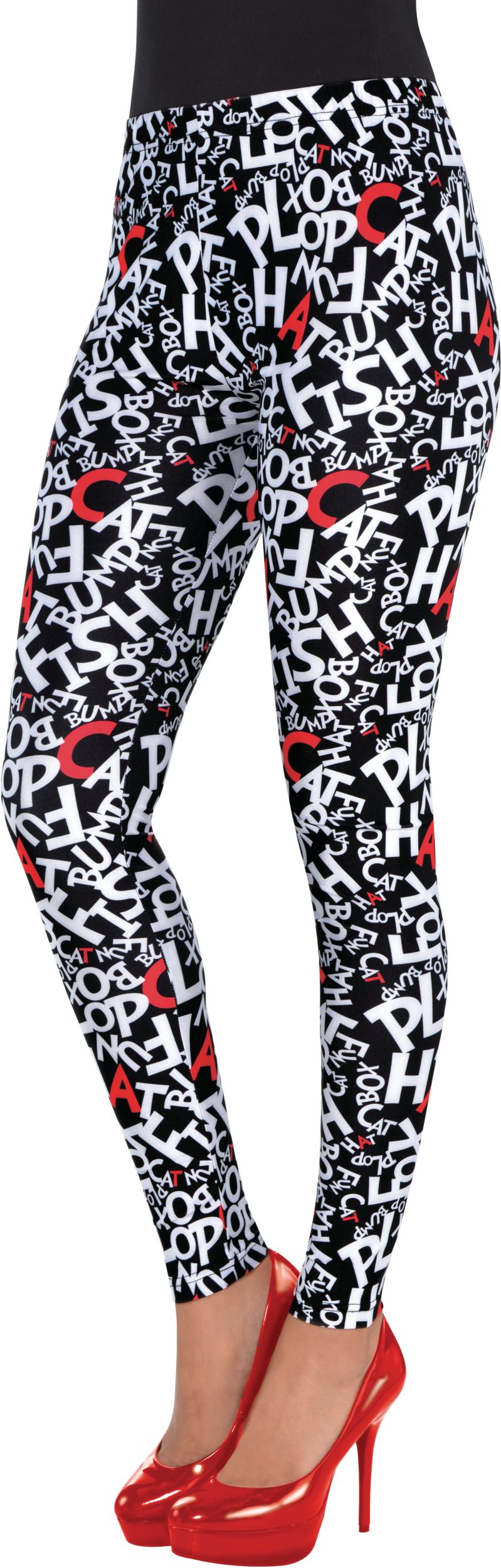 Adult Dr. Seuss Cat in the Hat Leggings Front_Angled_Left