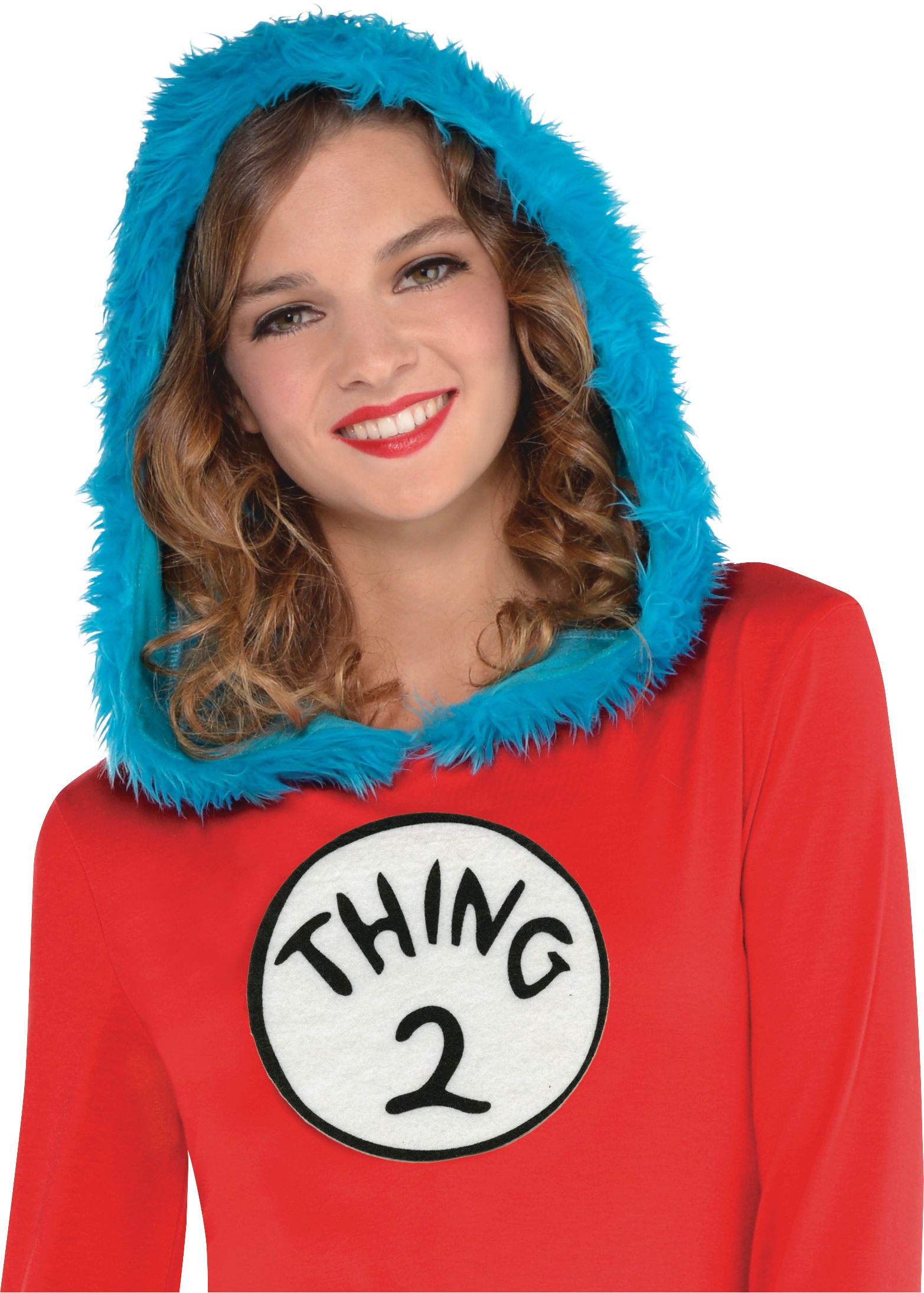 Dr. Seuss Adult Thing 1 & Thing 2 Hooded Long-Sleeve Dress Front_Flat