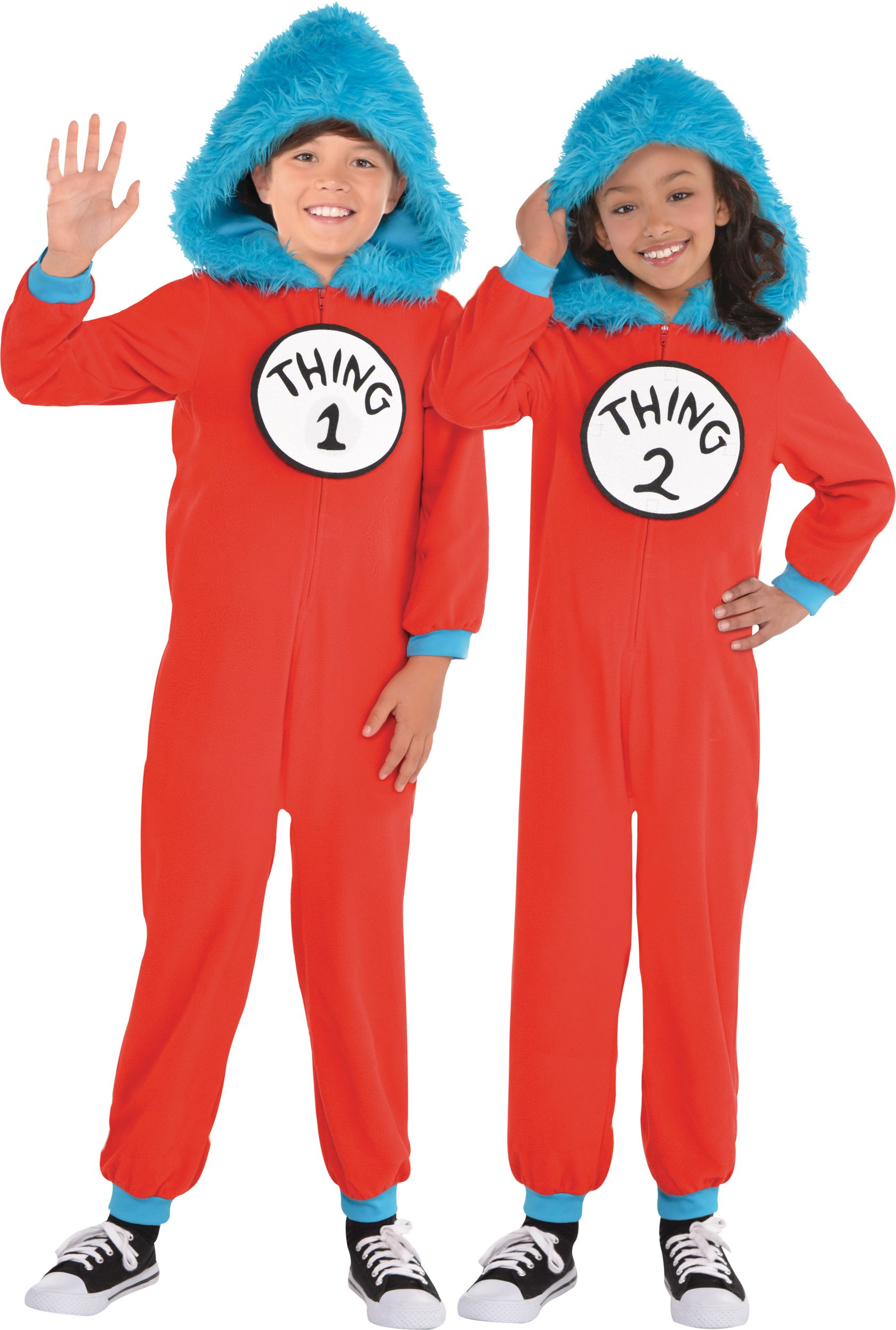 Kids' Seuss Thing Thing One Piece Costume, Blue/Red