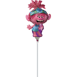 Mini ballon en aluminium satiné Les Trolls Poppy, rose, gonflé d'air, pour fête d'anniversaire Front_Angled_Right