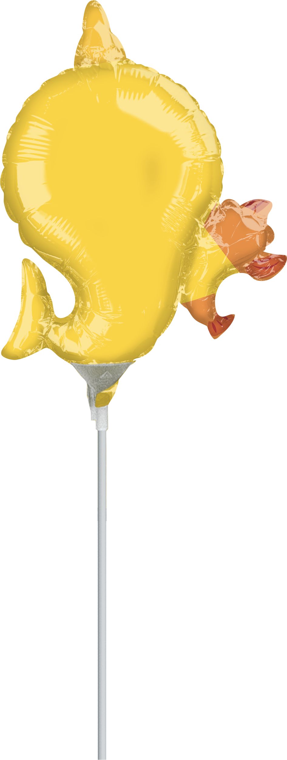 Baby Shark& Ninimo Satin Mini-Shape Foil Balloon, Yellow, Air-Filled for Birthday Party Back_Flat