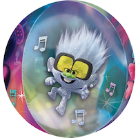 Ballon en aluminium satiné Orbz Les Trolls Roy Trollex/Guy Diamant/Poppy/Branche, rose/mauve, 16 po, gonflement à l'hélium et ruban inclus, pour fête d'anniversaire Front_Flat