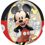 Ballon en aluminium transparent à imprimé Orbz Disney Mickey Mouse, rouge/noir, 16 po, gonflement à l'hélium et ruban inclus, pour fête d'anniversaire Front_Flat