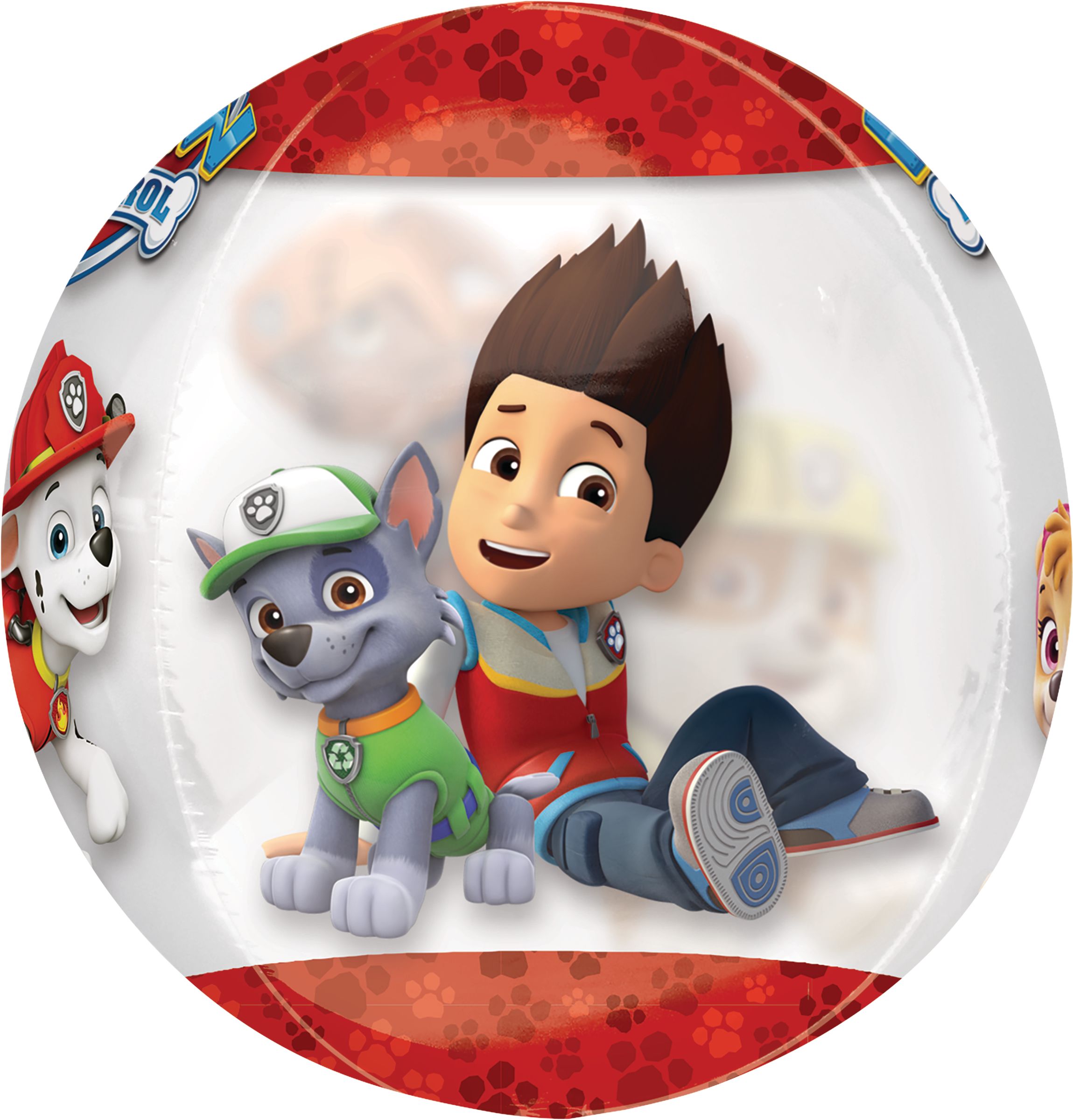 Ballon en aluminium transparent à imprimé Orbz Nickelodeon Pat'Patrouille, multicolore, 16 po, gonflement à l'hélium et ruban inclus, pour fête d'anniversaire Front_Flat