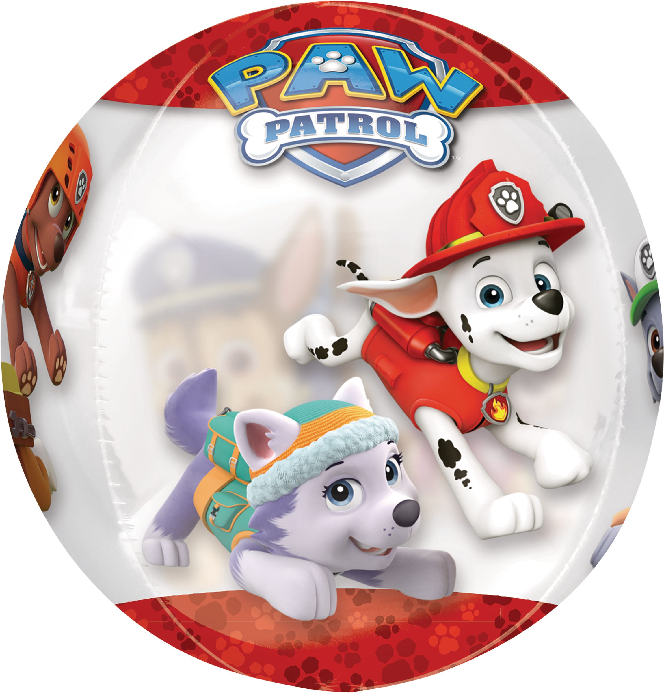 Ballon en aluminium transparent à imprimé Orbz Nickelodeon Pat'Patrouille, multicolore, 16 po, gonflement à l'hélium et ruban inclus, pour fête d'anniversaire Front_Flat