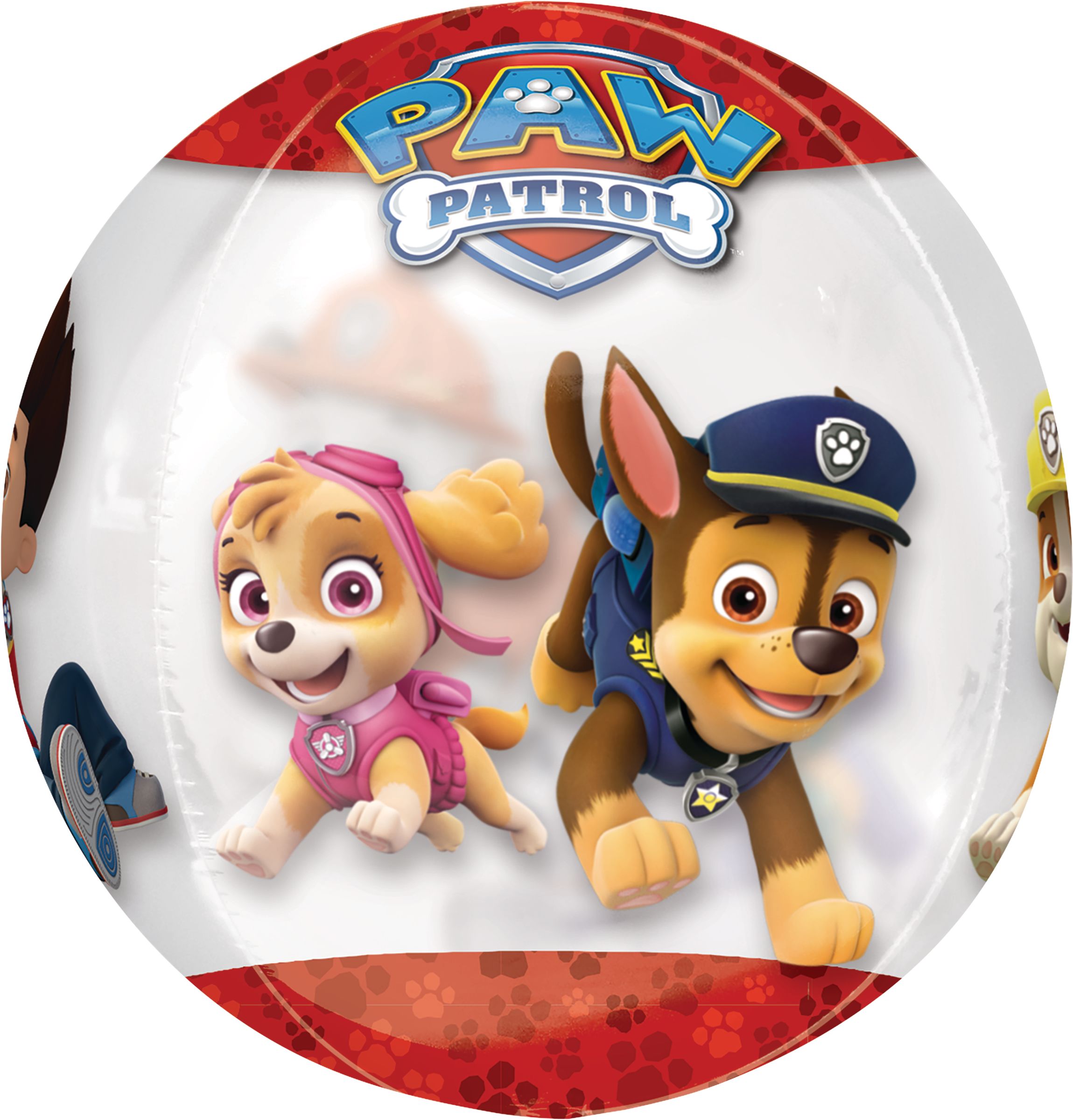 Ballon en aluminium transparent à imprimé Orbz Nickelodeon Pat'Patrouille, multicolore, 16 po, gonflement à l'hélium et ruban inclus, pour fête d'anniversaire Front_Flat