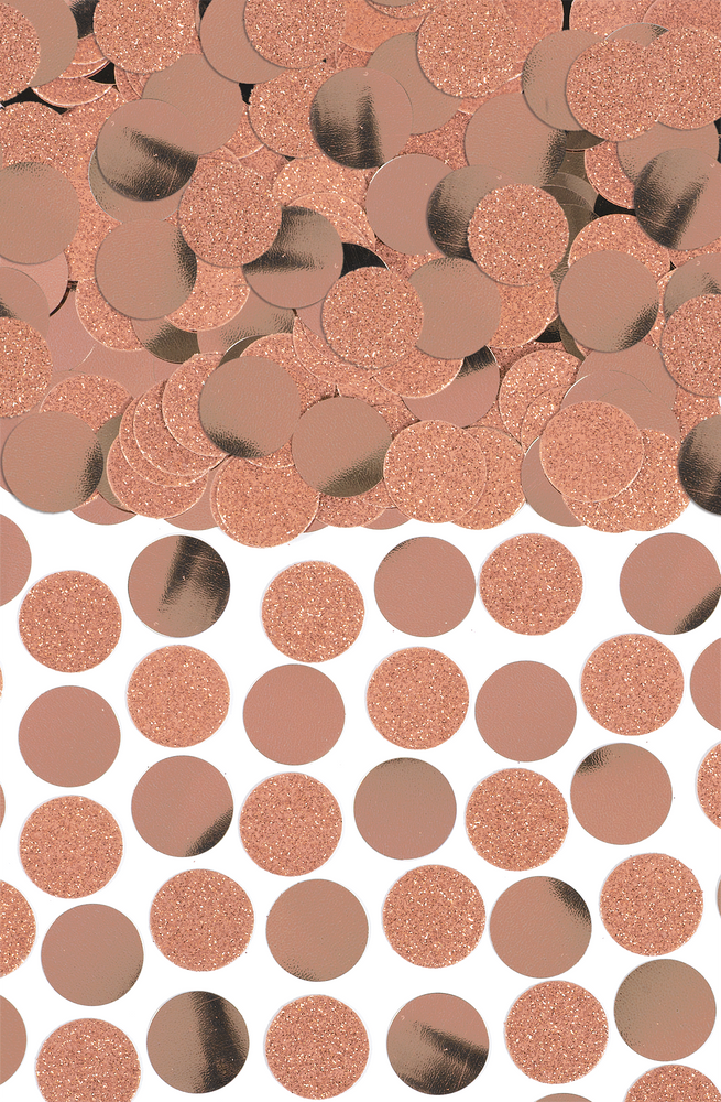 Confettis ronds métallisés, rose doré, 2,25 oz