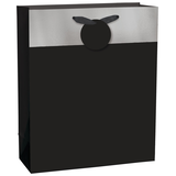 Paper Gift Bag, Black, 10.5-in, for Birthday/Halloween Front_Angled_Right