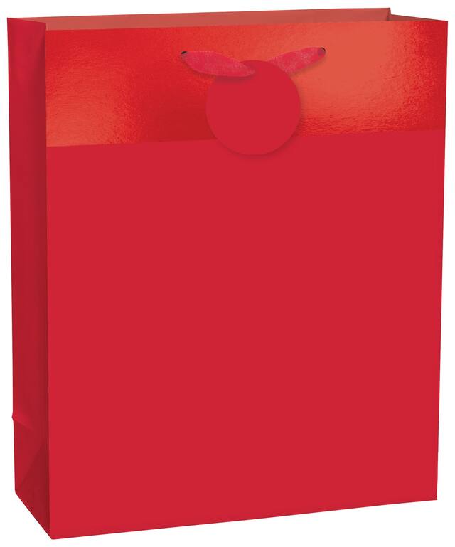 Paper Gift Bag, Red, 10.5-in, for Birthday/Valentine's Day Front_Angled_Right