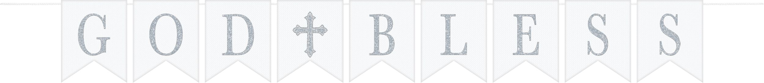 Banderole à fanions God Bless Holy Day Front_Flat