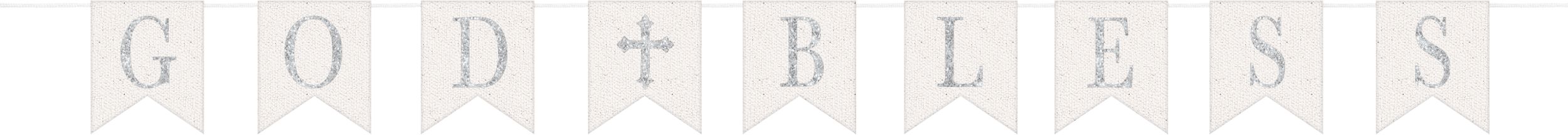 Banderole à fanions God Bless Holy Day Front_Flat
