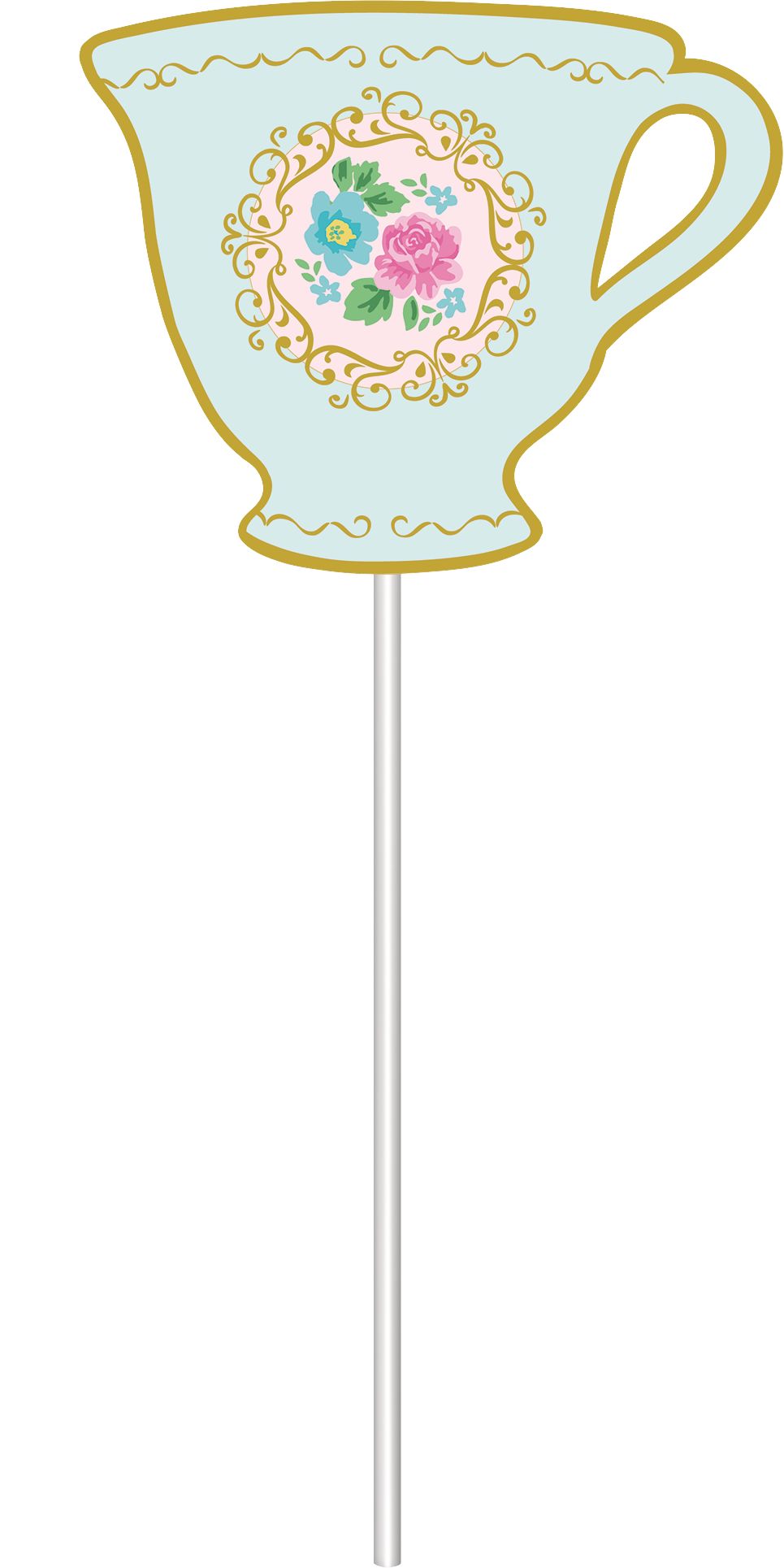 Tea Party Photo Booth Props, 13-pk Front_Flat