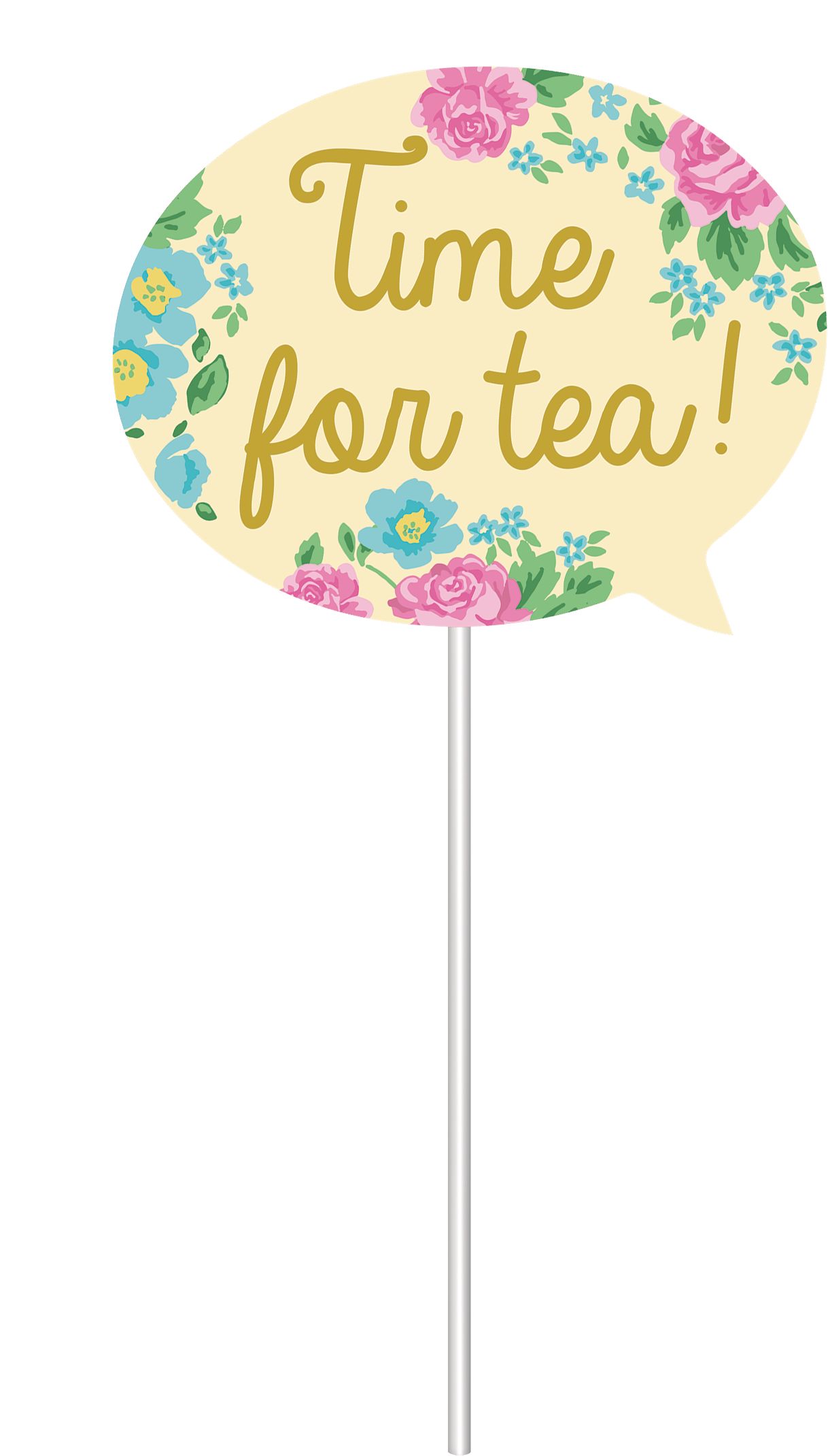 Tea Party Photo Booth Props, 13-pk Front_Flat