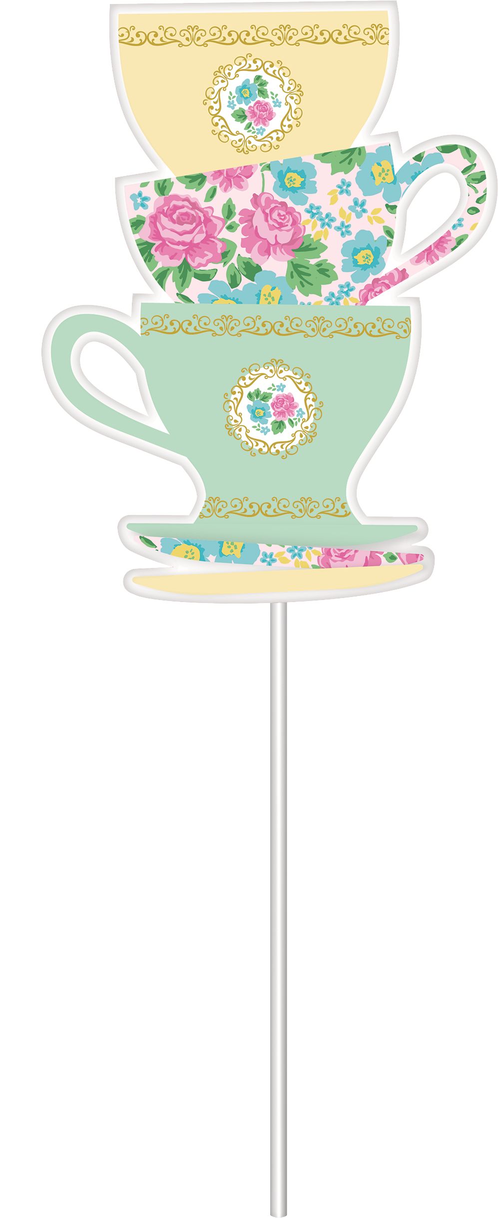 Tea Party Photo Booth Props, 13-pk Front_Flat