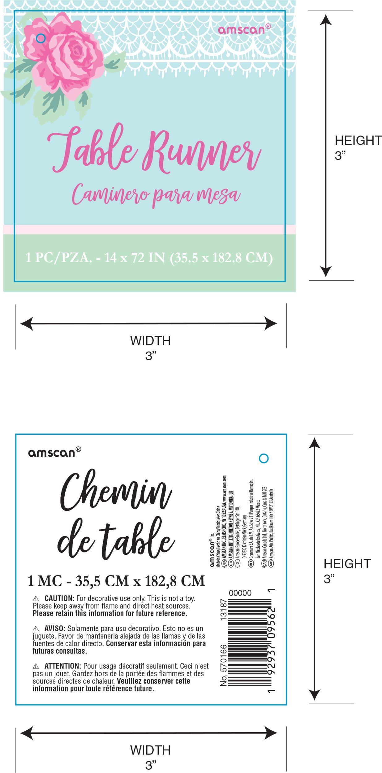 Tea Party Table Runner Front_Flat