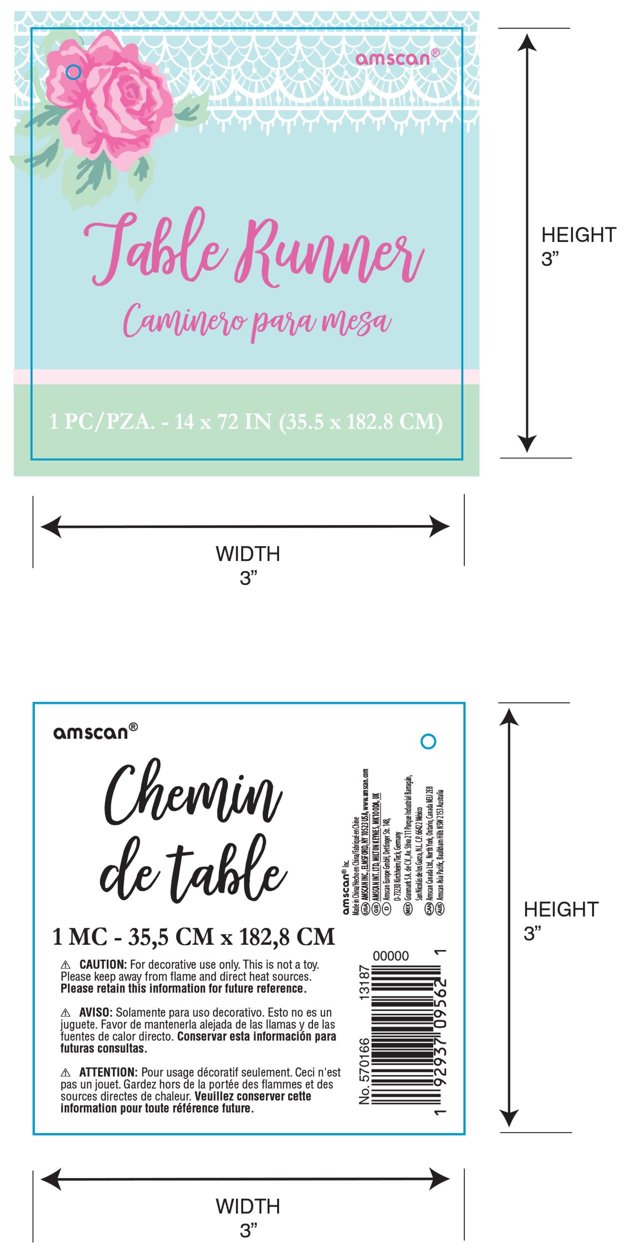 Tea Party Table Runner Front_Flat