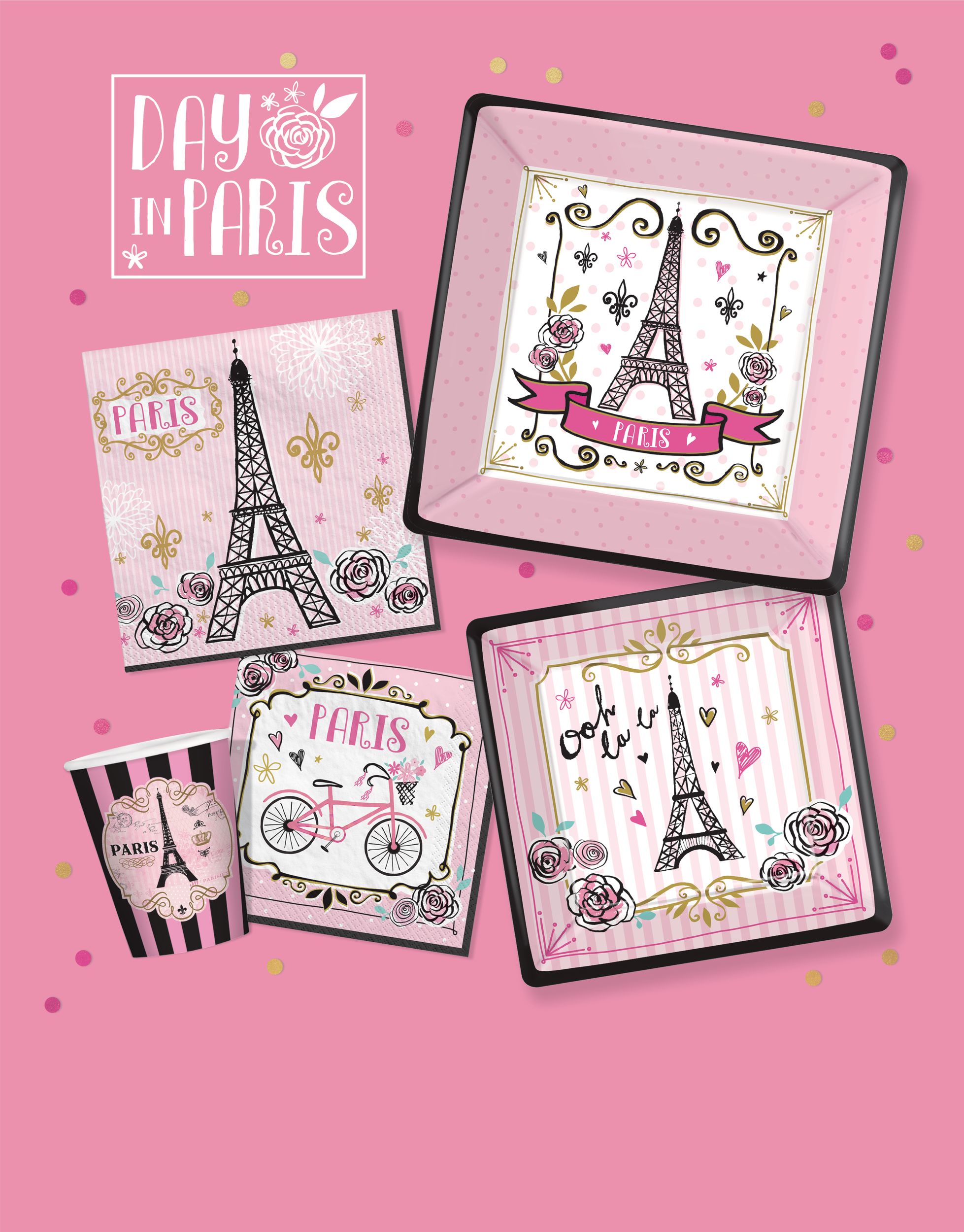 Assiettes carrées, Jour à Paris, paq. 8 Front_Flat