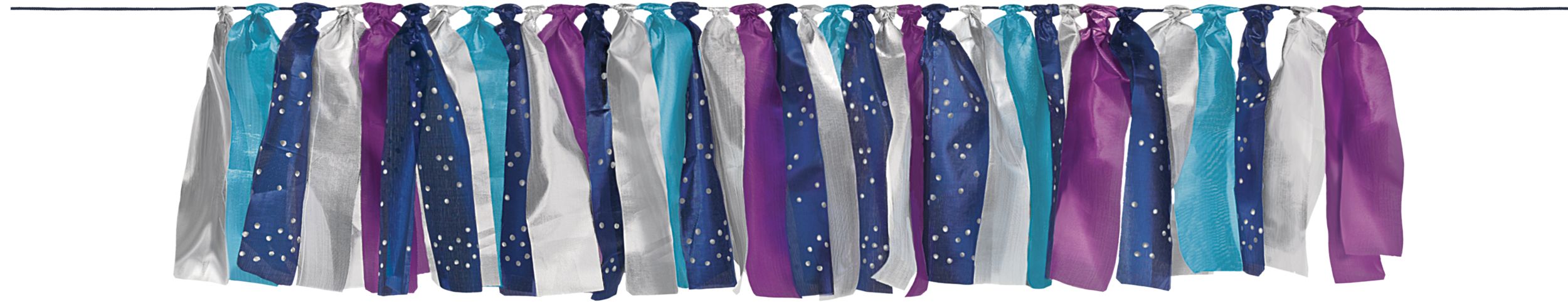 Sparkling Sapphire Ribbon Tassel Garland Front_Flat