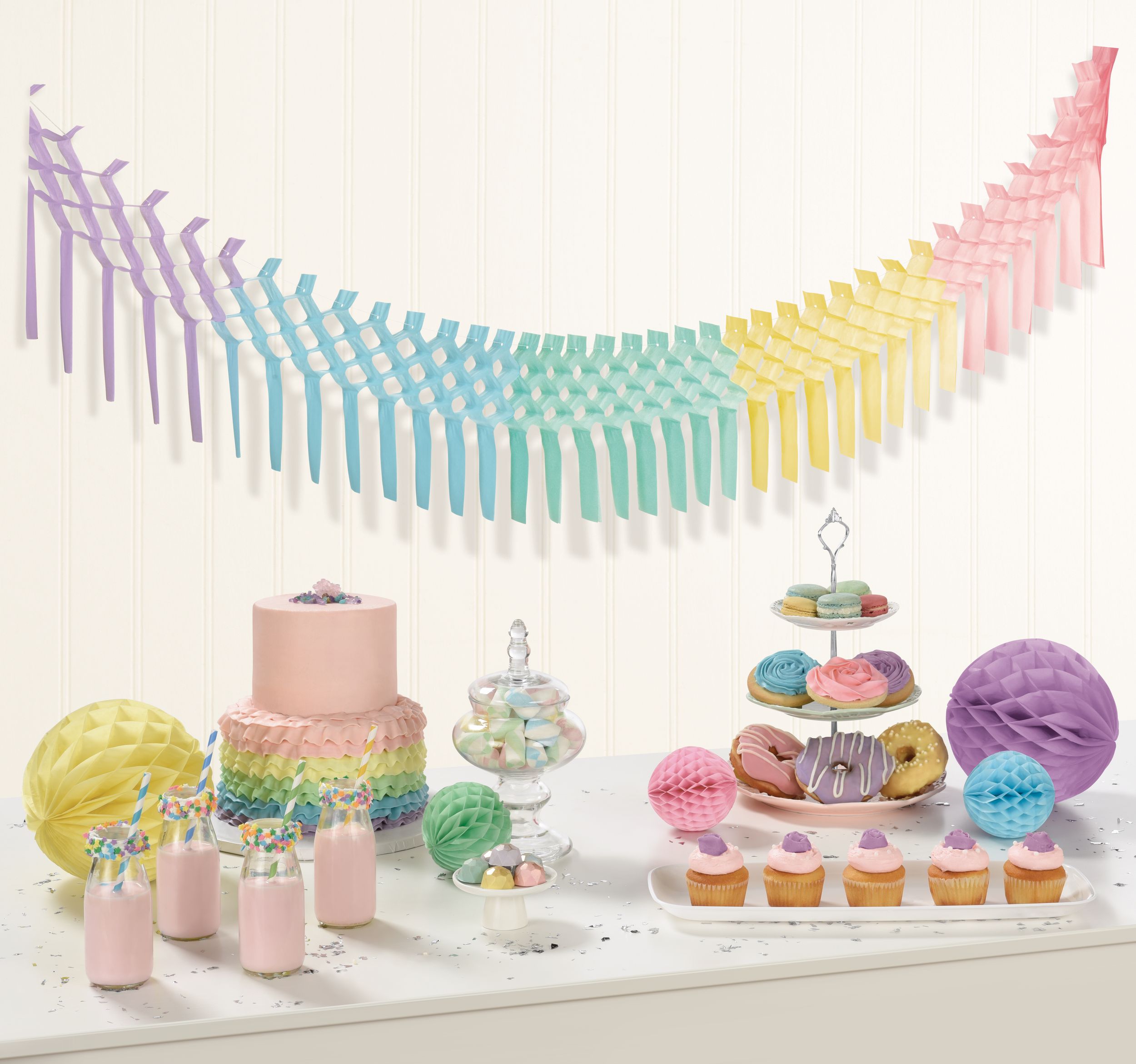 Pretty Pastels Accordion Tissue Paper Garland Composite_or_Mixed