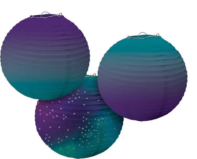 Sparkling Sapphire Ombre Paper Lanterns, 3-pk Composite_or_Mixed