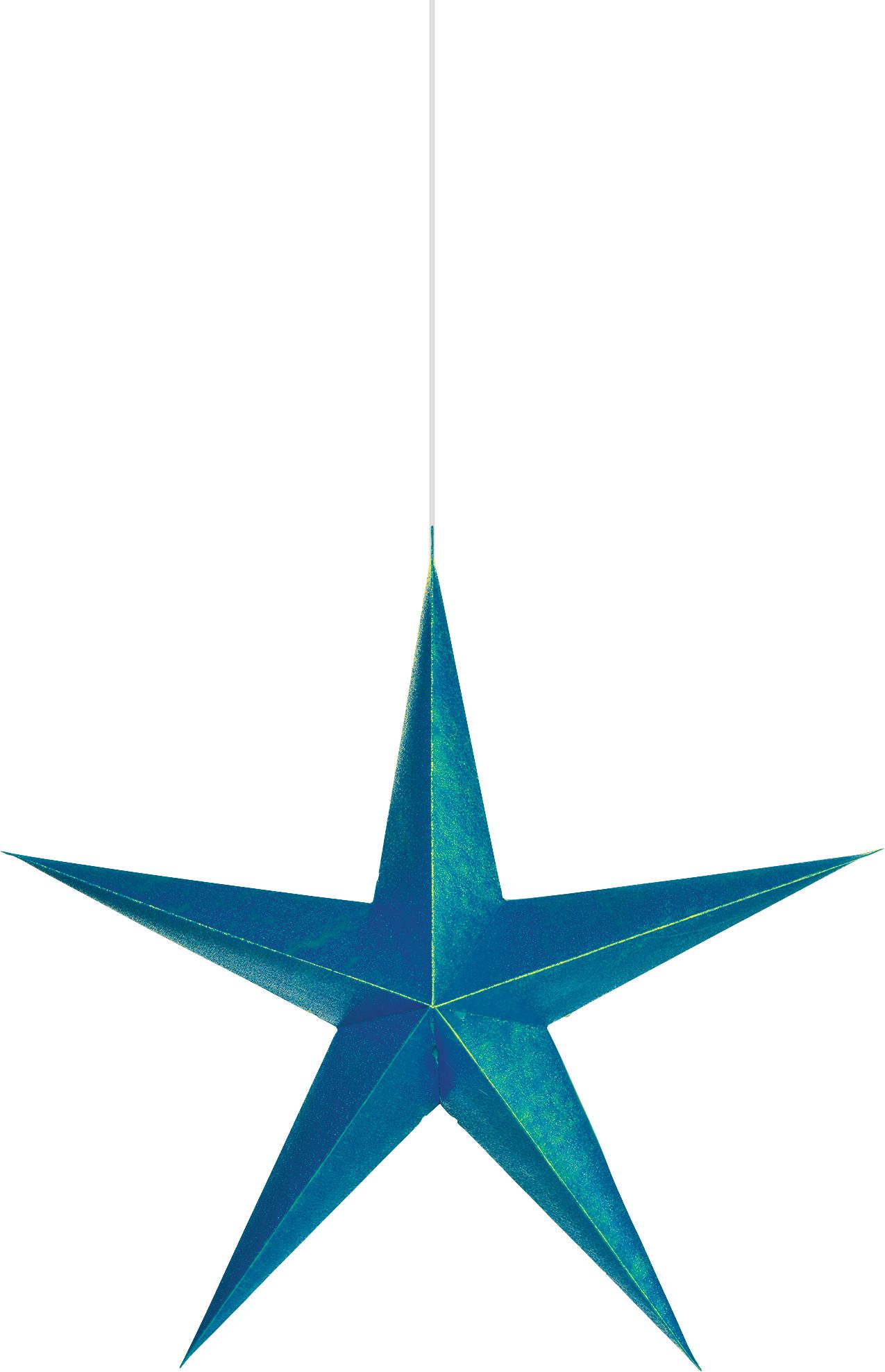 Star Hanging Sign Decorations, Blue, 22-in, 3-pk, for New Year's Eve Front_Flat
