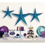 Star Hanging Sign Decorations, Blue, 22-in, 3-pk, for New Year's Eve Front_Flat